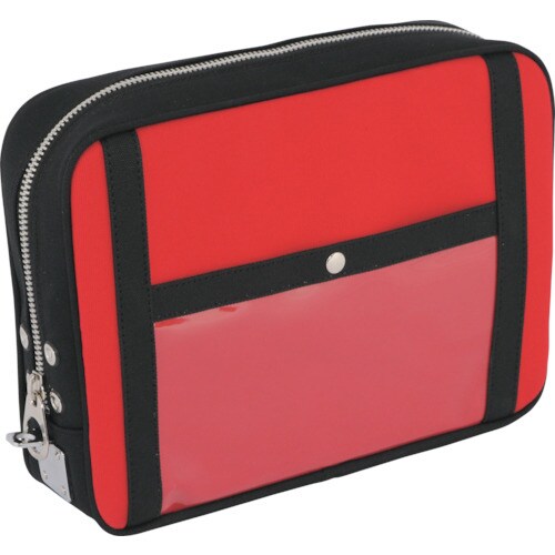 帆布メール用ポーチ(L)馬蹄錠金具付赤