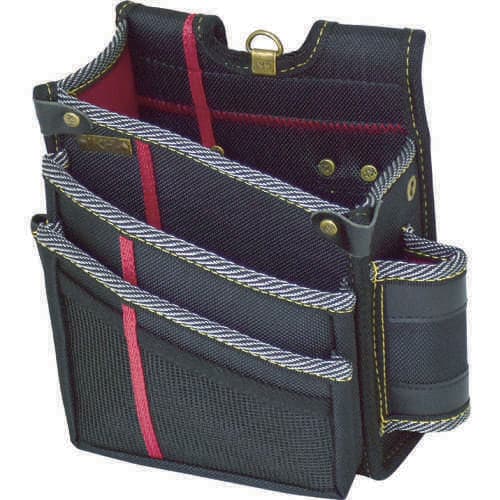 進化ウエストバッグ3段黒/緋左