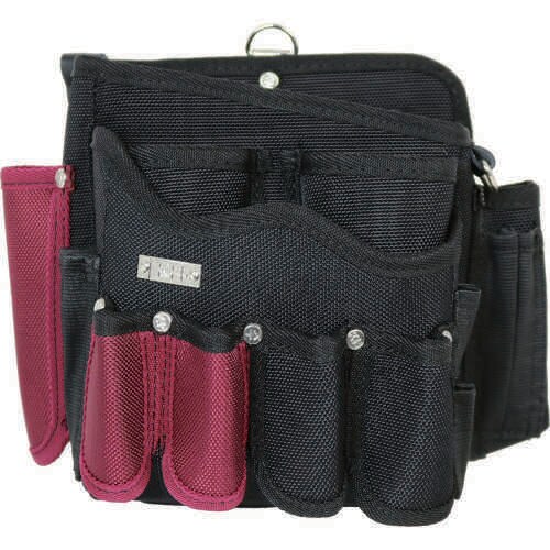 超高密度シリーズウェーブ固定ポケット付バッグ黒/緋