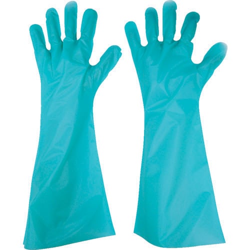 エンボス手袋ロング五本絞りグリーンS