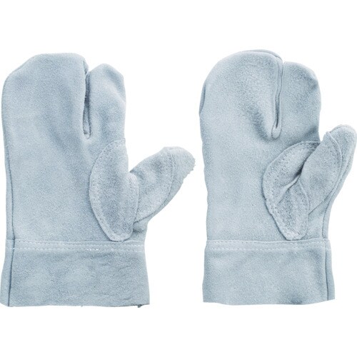 両面3指牛床革手袋 No.8