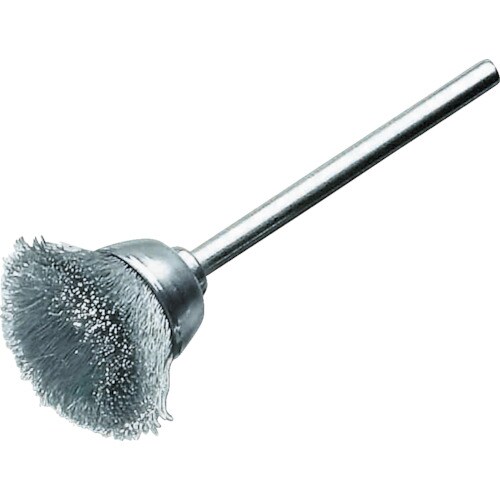 ミニチュア軸付カップ型ブラシ 鋼線0.1 Φ18