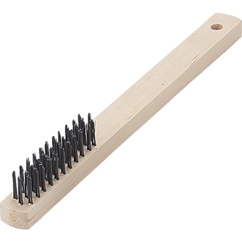 木柄3行ブラシ 焼入鋼線