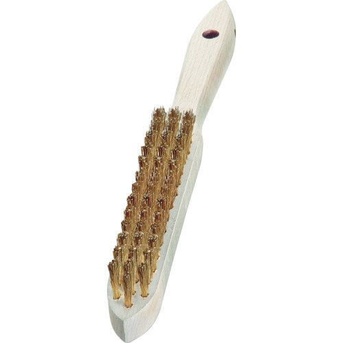 剣先3行木柄ハンドブラシ 真鍮線