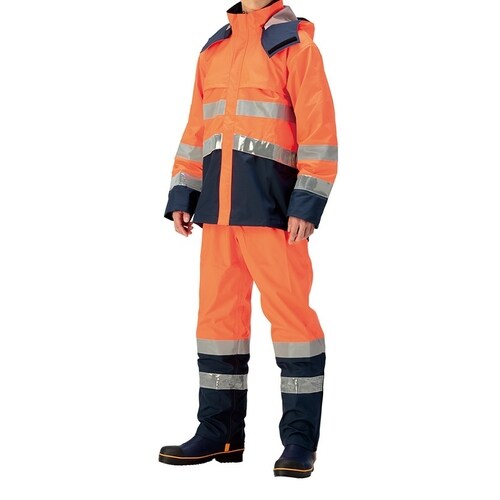 高視認性雨衣 M8920上下 蛍光オレンジ M