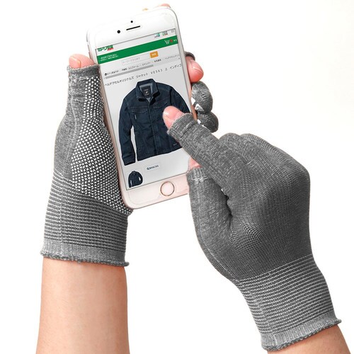 指先が使える手袋 スライドタッチeks グレー M