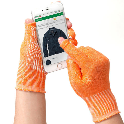 手袋 スライドタッチeks オレンジ L