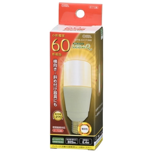 LED電球 T型 E17 6W 電球色