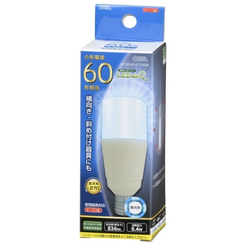 LED電球 T型 E17 6W 昼光色