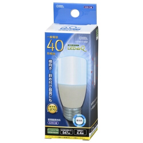 LED電球 T型 E26 4W 昼光色