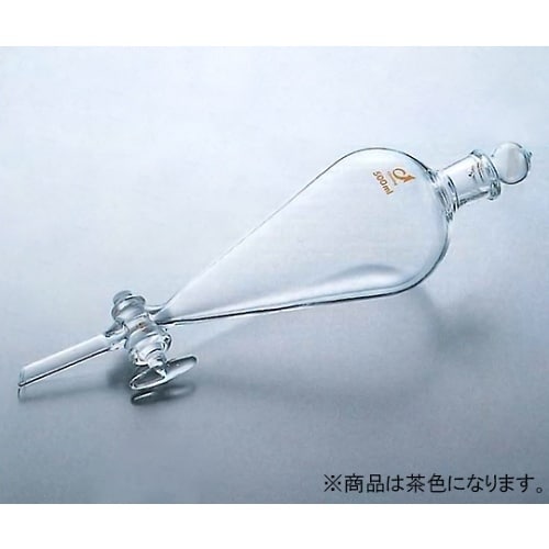 スキーブ型分液ロート・茶1000mL透摺