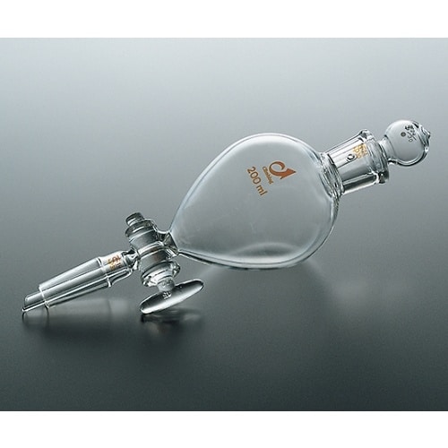 丸形分液ロート(下部摺付)100mL透明摺