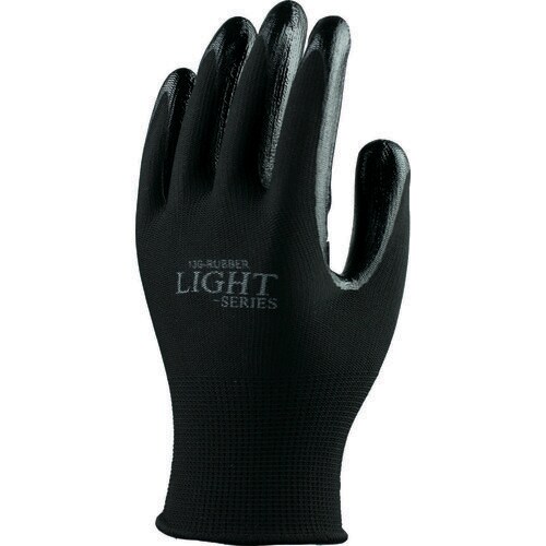 13Gニトリル背抜き手袋 10P BK M