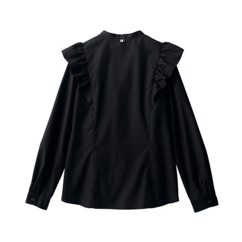 ブラウス レディス 長袖 BK フリル付 9