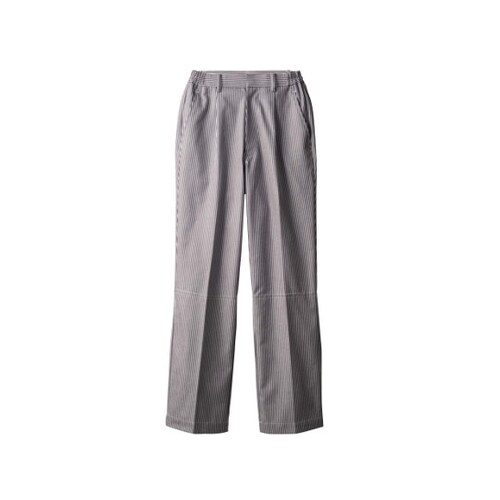 パンツ 紺ストライプ 裾ネット付 L