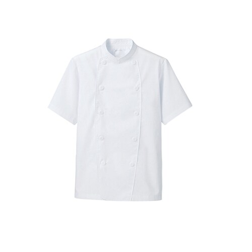 コックコート 男女兼用 半袖 白 6−624 M