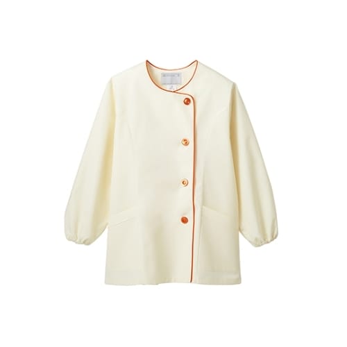 女子調理衣 長袖 クリーム 1−045 LL