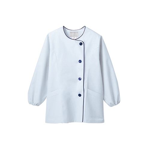 女子調理衣 長袖 サックス 1−047 M