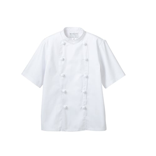 コックコート 男女兼用 半袖 白 6−722 L