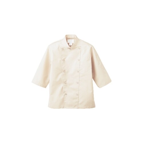 コックコート 男女兼用 7分袖 ベージュ LL