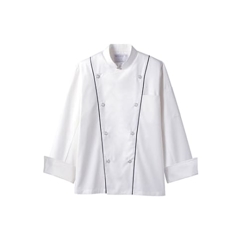 コックコート 兼用 長袖 白/黒 6−905 3L