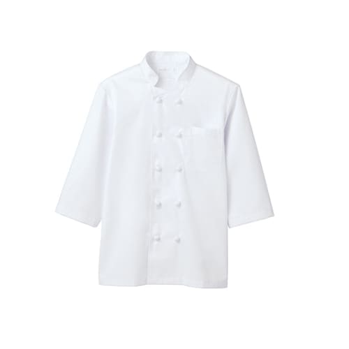 コックコート 男女兼用 7分袖 白 6−931 S