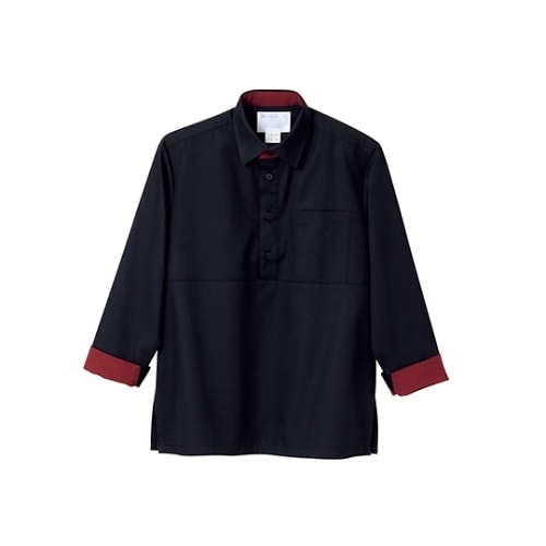 プルオーバー 男女兼用 長袖 黒/エンジ 3L