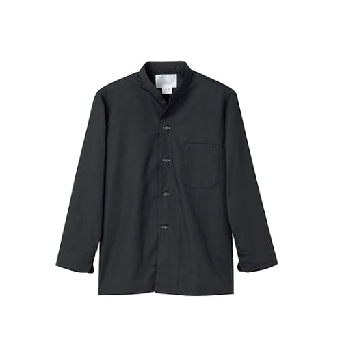 調理シャツ 男女兼用 長袖 黒 2−345 M