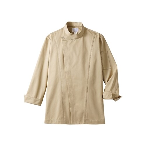 コックコート 男女兼用 長袖 ベージュ L