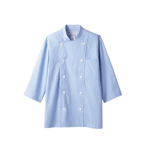 コックジャケット男女兼用 7分袖 ブルー M
