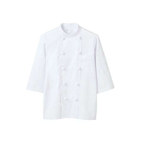 コックコート 男女兼用 七分袖 白 6−603 S