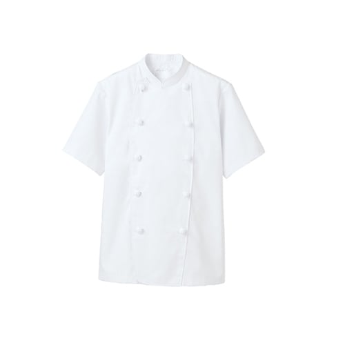 コックコート 男女兼用 半袖 白 6−612 S