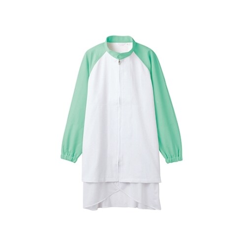 ブルゾン 兼用 長袖 白/グリーン エコ L