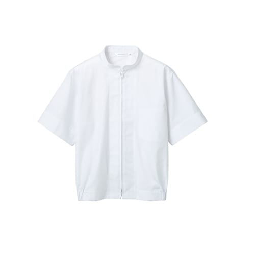 ジャンパー 男女兼用 半袖 白 8−702 LL