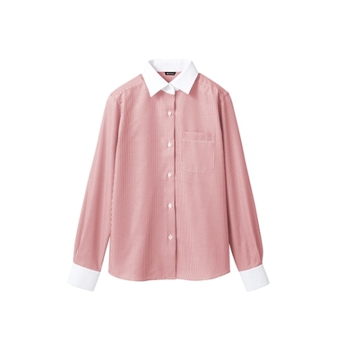 シャツ レディス 長袖 ワインストライプ 13