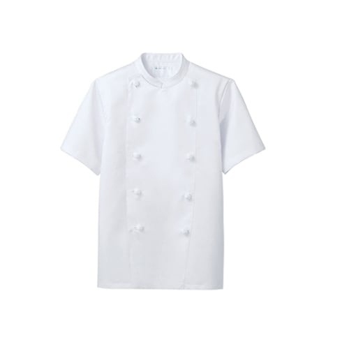 コックコート 男女用 半袖 白 L