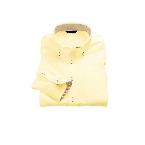 ニットシャツ 男女兼用 長袖 イエロー 5L