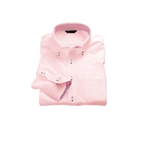 ニットシャツ 男女兼用 長袖 ピンク M