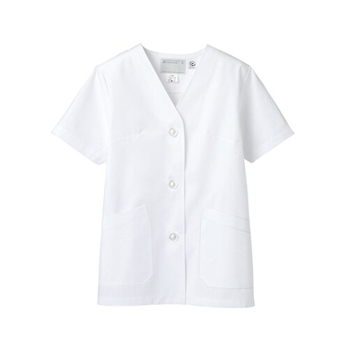 調理衣 レディス 半袖 白 エコ 1−432 M