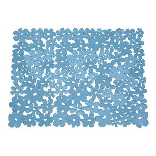 シンクマット花柄 L BL