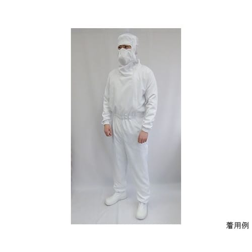 品質と経済性を追求マスク・フード一体続き服白)LL