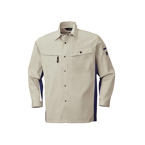 長袖シャツ GRY×BL 6655−61−EL