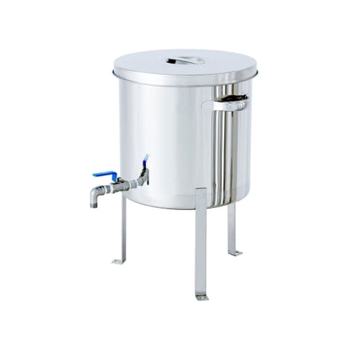 ボールバルブ付ステンレス汎用容器 平鋼脚付 4L