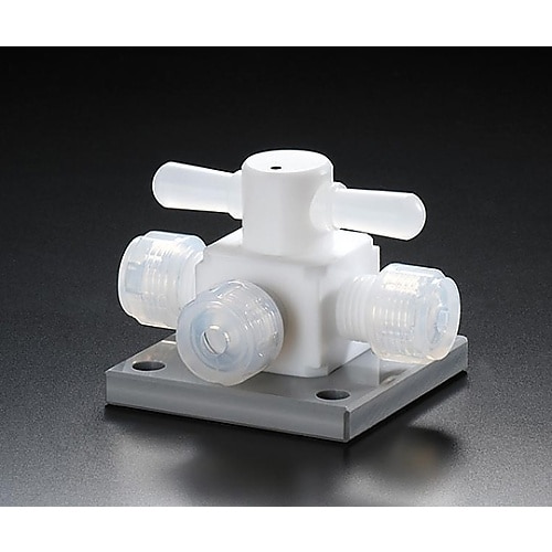 フッ素樹脂 三方バルブ圧入型ベース付 6φ