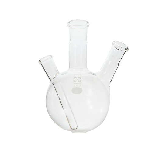 SPC二口丸底フラスコ 温度計用封入管付300mL