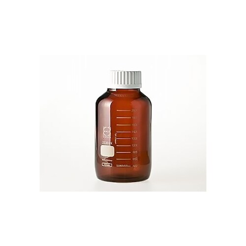 ねじ口びん 広口 茶褐色 白キャップ付 2L