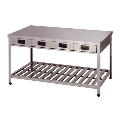 両面引出し付作業台スノコ板付 1500×750