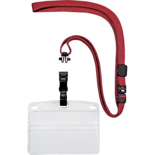 吊り下げ名札脱着式名刺サイズ10枚赤