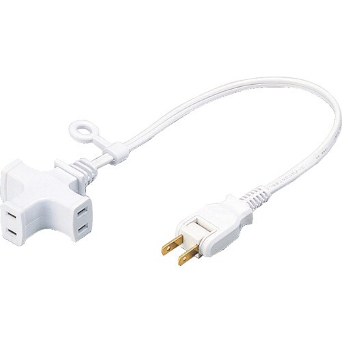 3ケ口ショートマルチタップ0.4m白