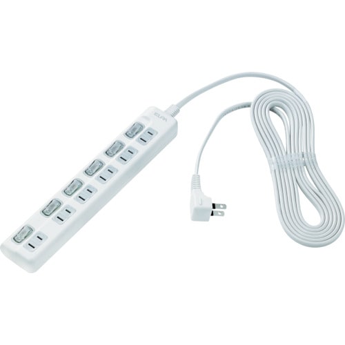 ELPA LEDランプ スイッチ付タップ6P3m上